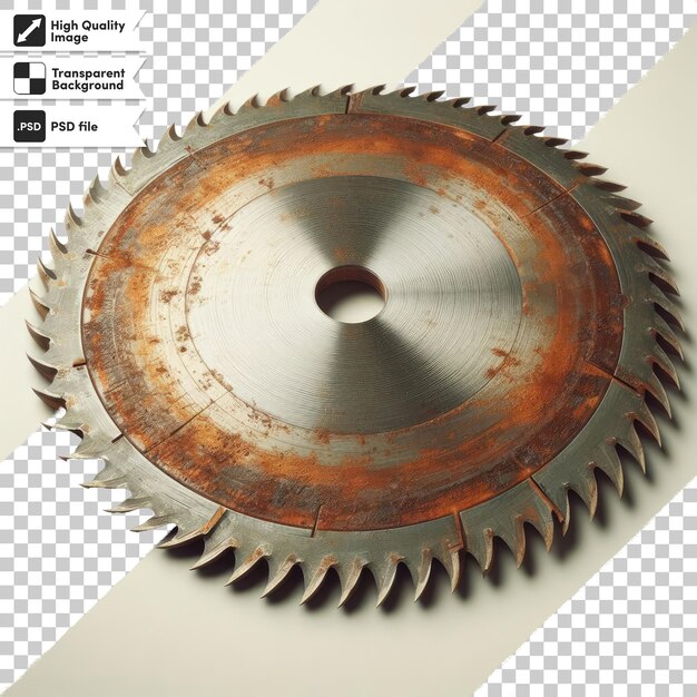 PSD psd rustic circular saw blade on transparent background with editable mask layer