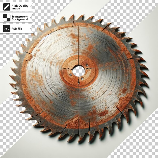 PSD psd rustic circular saw blade on transparent background with editable mask layer