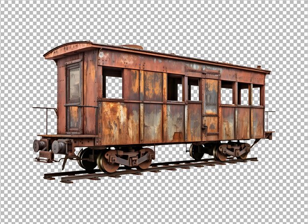 Psd Rusty_train_cabin Izolowany Na Przezroczystym Tle Obiekt Png