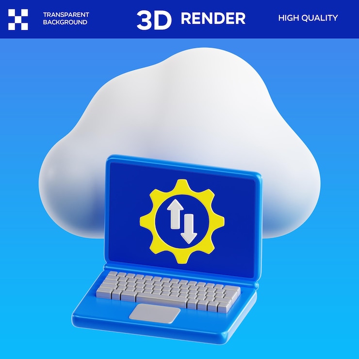 PSD psd saas 마이그레이션 3d 일러스트레이션