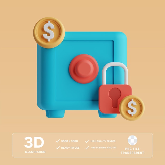 PSD 안전 3D 일러스트레이션