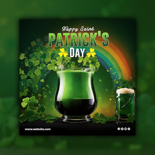 PSD psd saint patricks day social media banner or instagram post template design