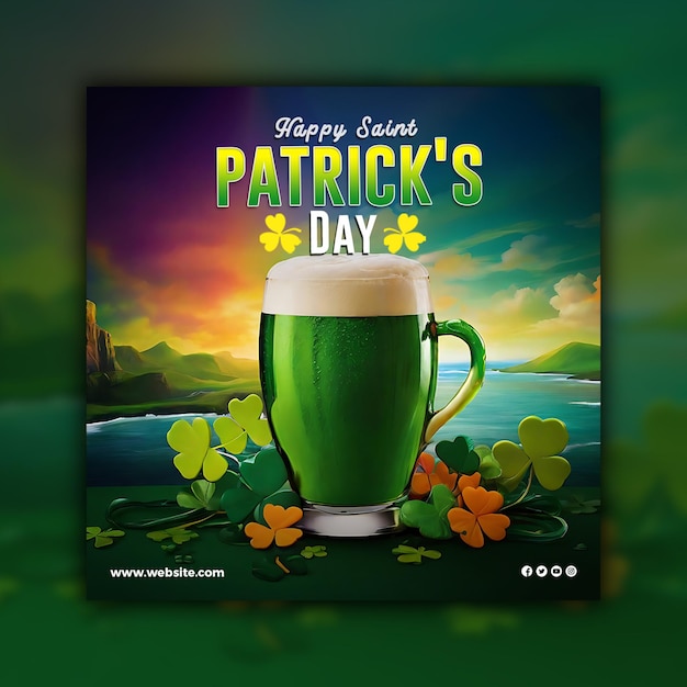 PSD psd saint patricks day social media banner or instagram post template design