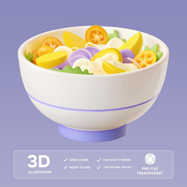 PSD салатная миска 3D иллюстрация