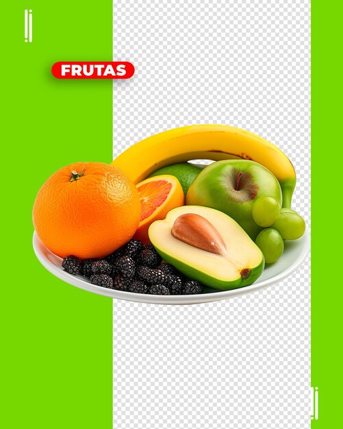 PSD psd immagine di piatto di insalata e frutta senza sfondo