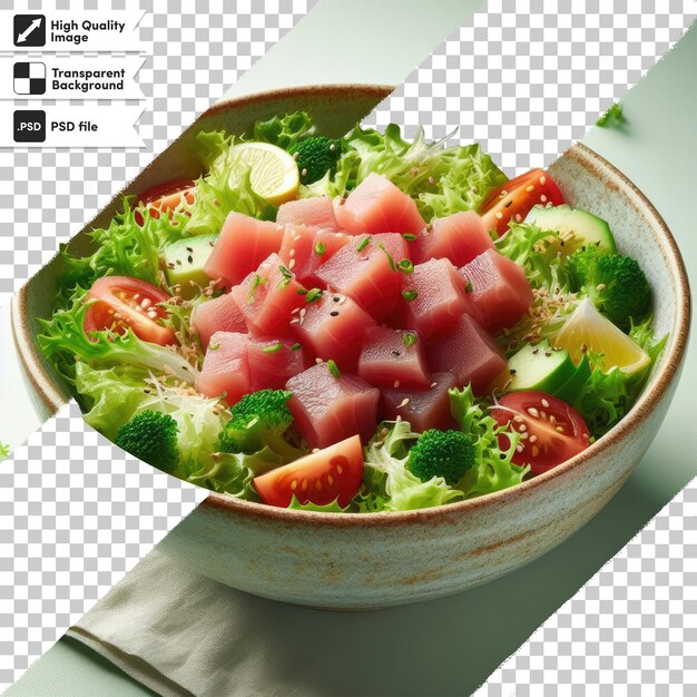 PSD psd salad with tomatoes and cucumbers on transparent background