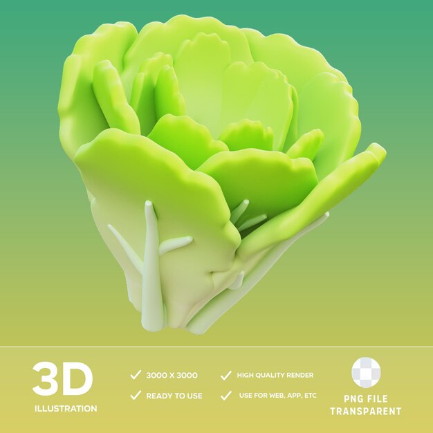 PSD Sałatka 3D Ilustracja