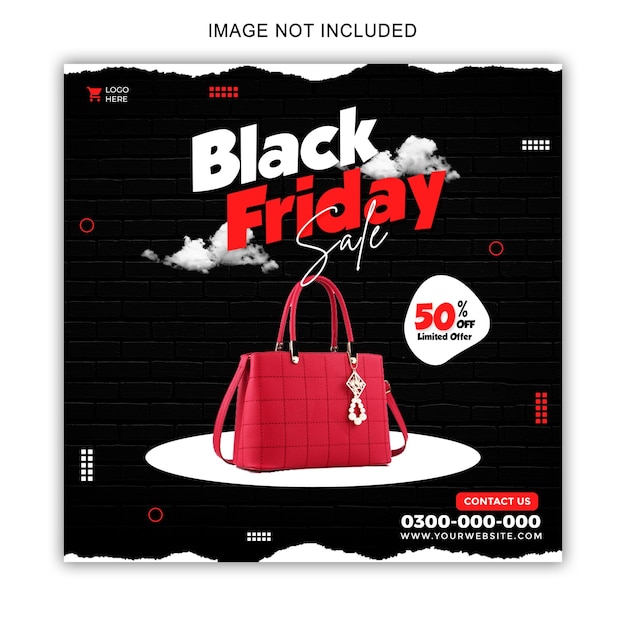 Modello di banner per social media per il black friday in vendita psd