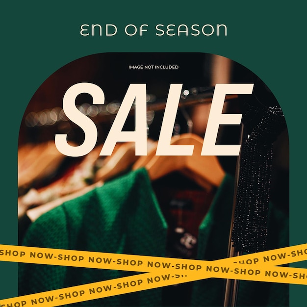 PSD psd sale fashion on dark green background instagram post template