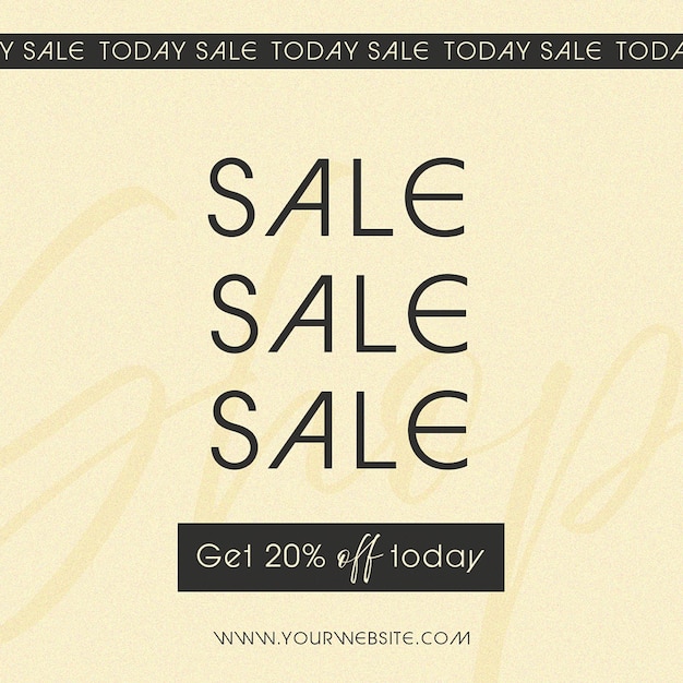 PSD Sale Typography Design voor sociale media en Instagram Post Template