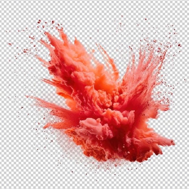 Psd salmonpowder explosion isolated on transparent background hd png
