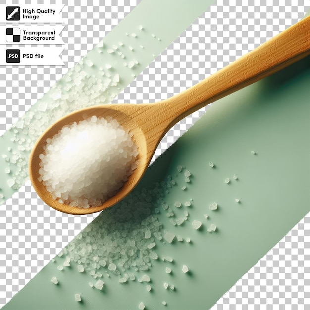 PSD psd salt in spoon on transparent background