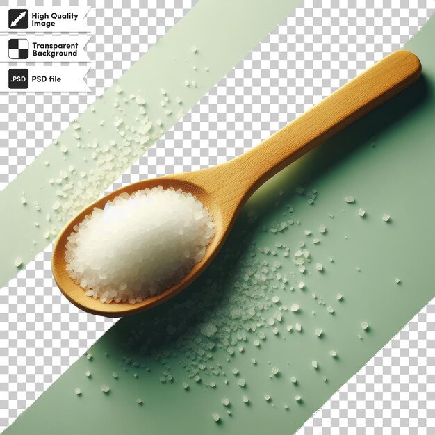 PSD psd salt in spoon on transparent background