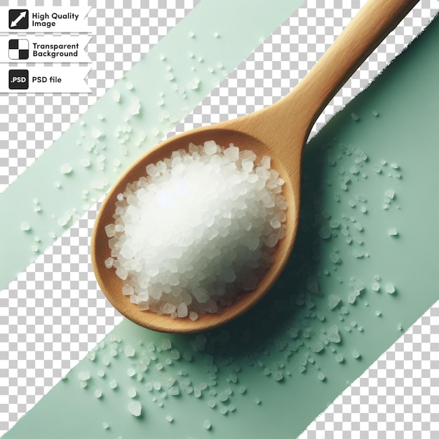 PSD psd salt in spoon on transparent background