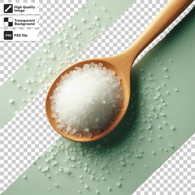 PSD psd salt in spoon on transparent background