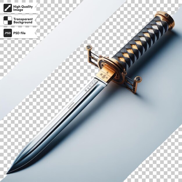 PSD psd samurai katana on transparent background with editable mask layer