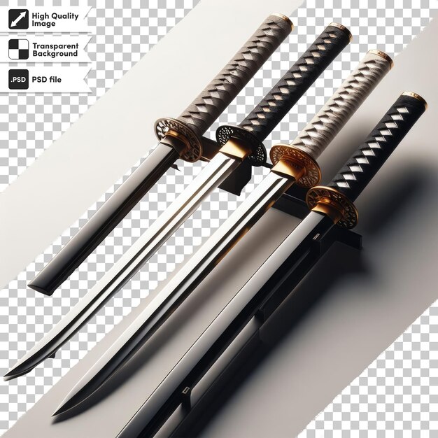 PSD psd samurai katana on transparent background with editable mask layer