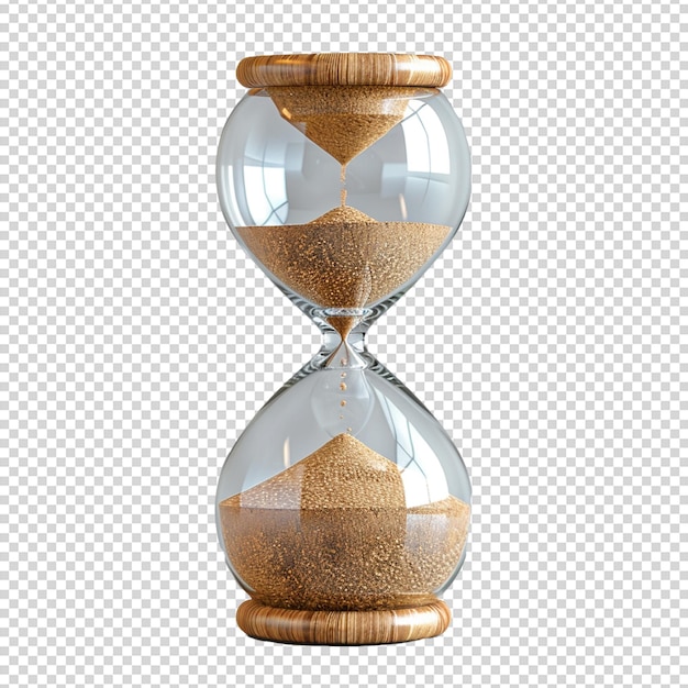 Psd sand hourglass an hourglass with sand in it isolated on a transparent background