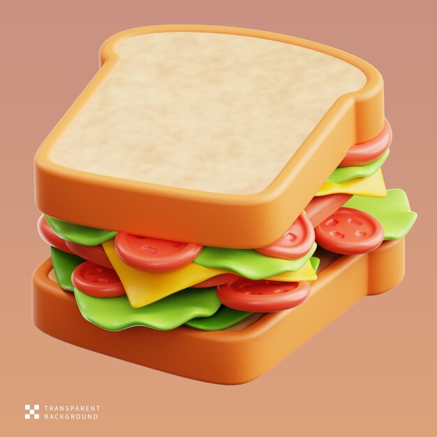 PSD-sandwich 3D-illustratie