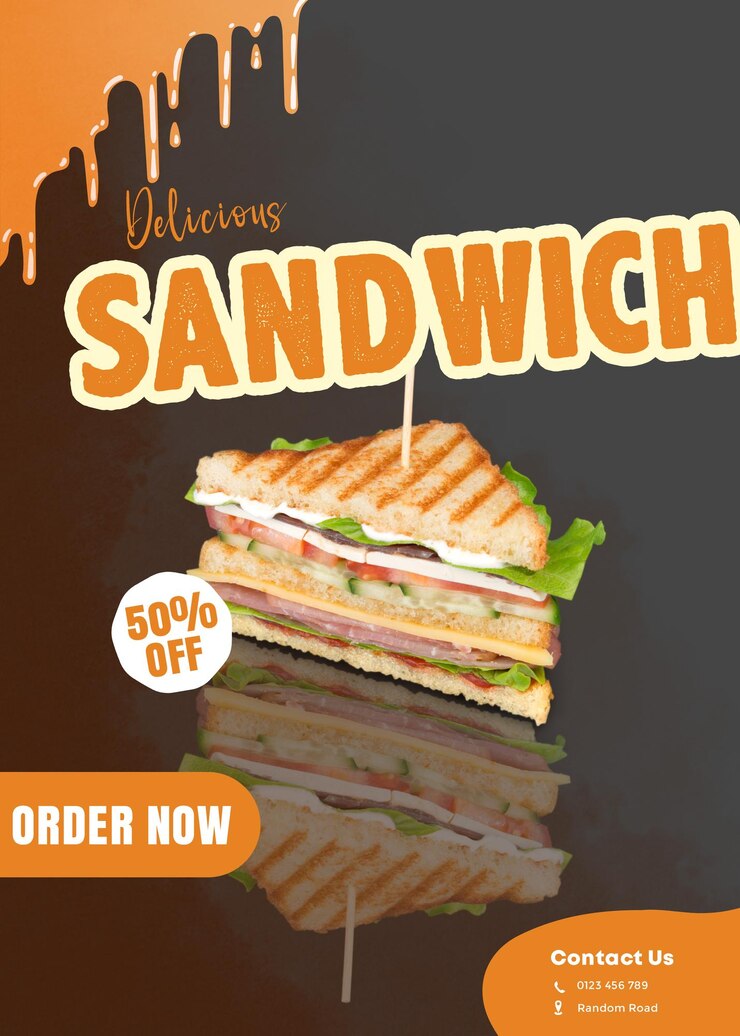 PSD psd sandwich menu food template for social media