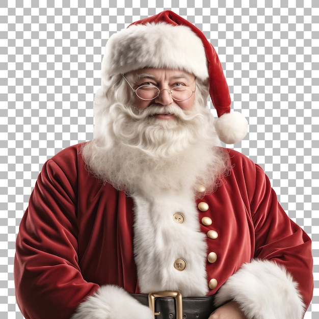 PSD santa claus smiling isolated on transparent background