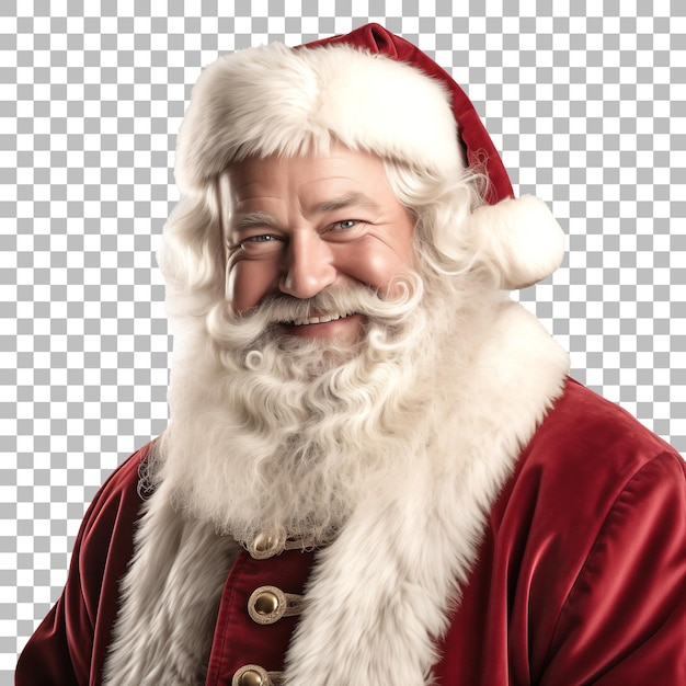 Psd santa claus smiling isolated on transparent background