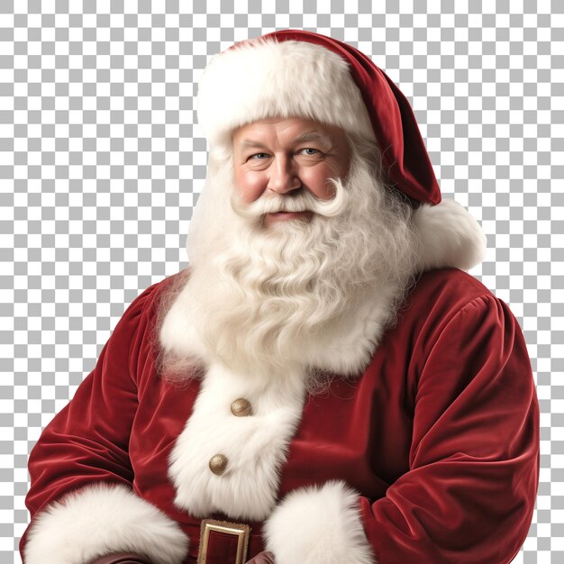 Psd santa claus smiling isolated on transparent background