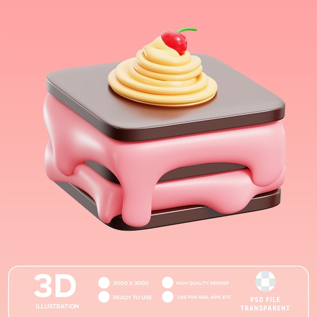 PSD illustrazione 3d di psd sanwitch