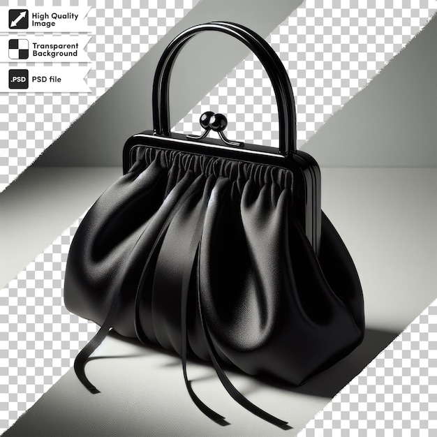 PSD psd satin purse in black on transparent background