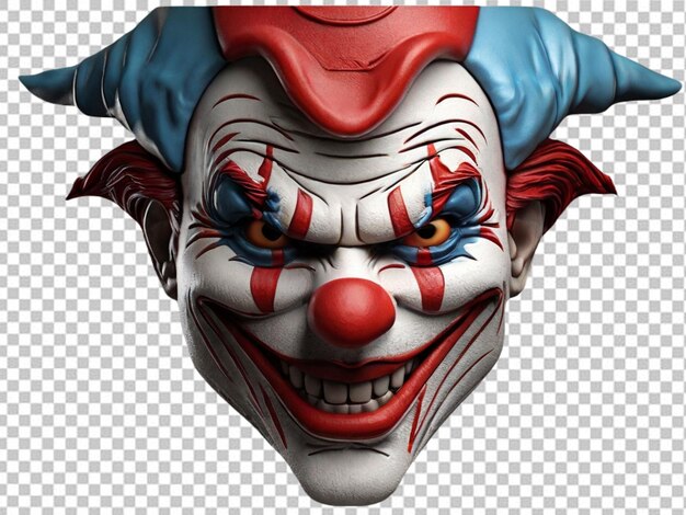 PSD psd of a scary clown face no background