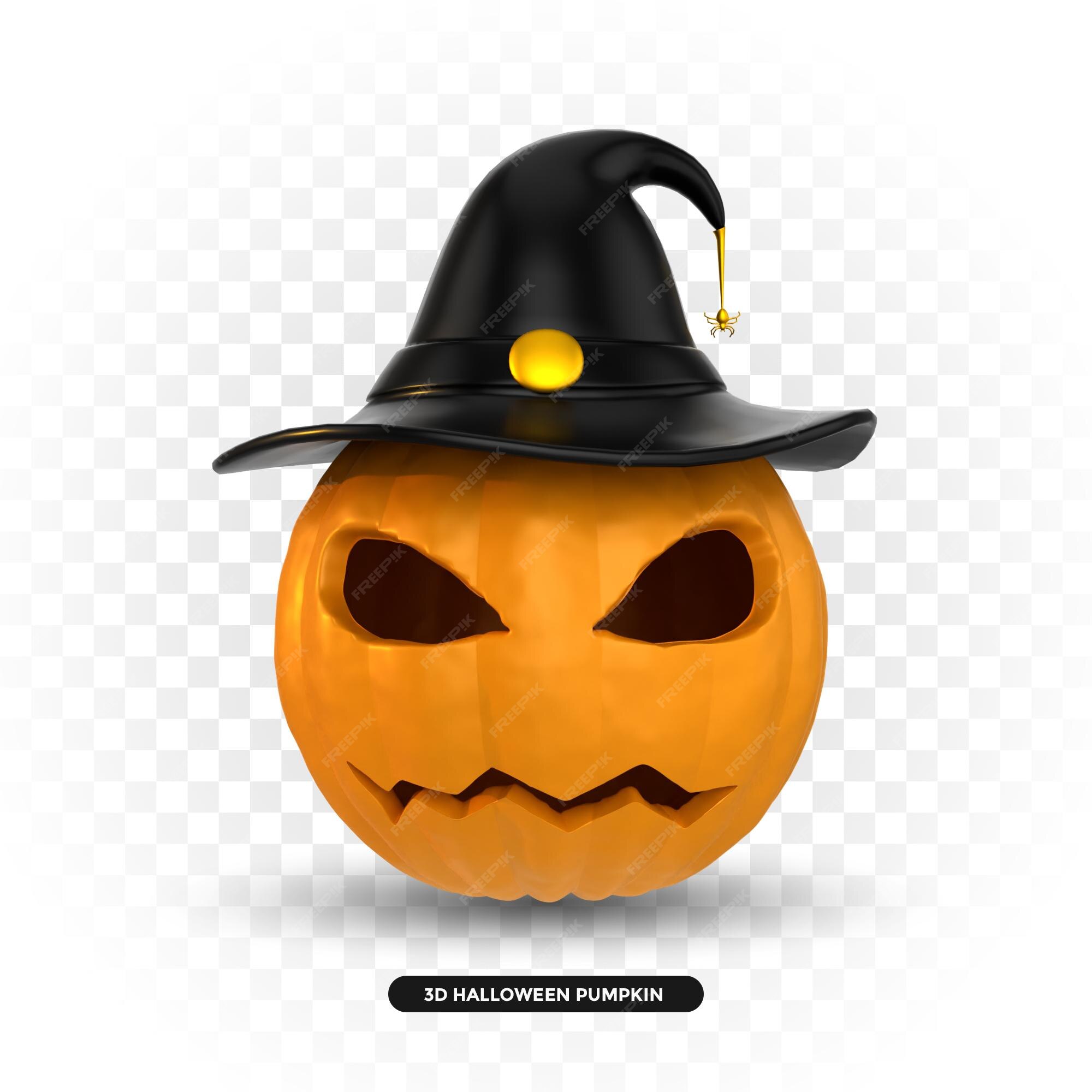 Halloween Party Background with Scary Pumpkin Wears Witches Hat Smiling  with Bat,spider Isolated on Png or Transparent, Blank Stock Vector -  Illustration of evil, fear: 230633523