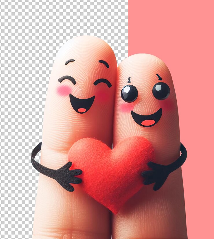 PSD psd schattige verliefde vingers die valentijnsdag vieren