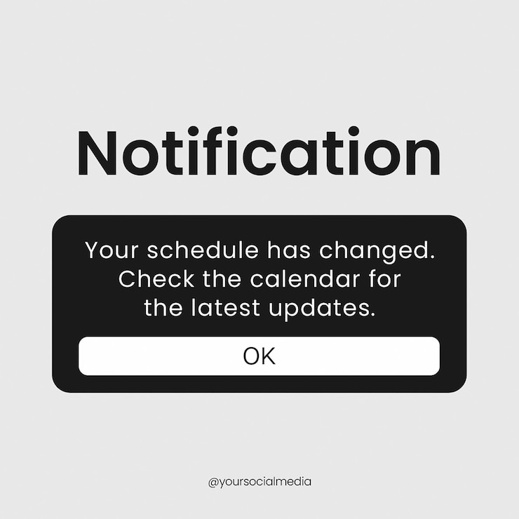 PSD psd schedule change notification instagram post template