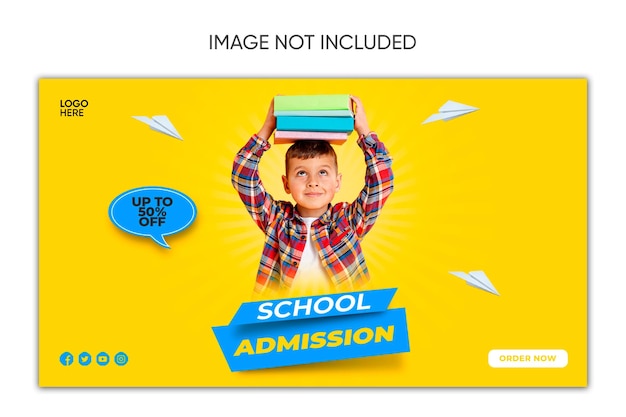 Psd school admission social media post or instagram post template