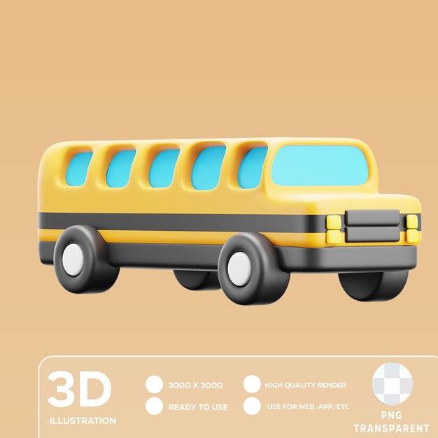 PSD psd school bus 3d illustration