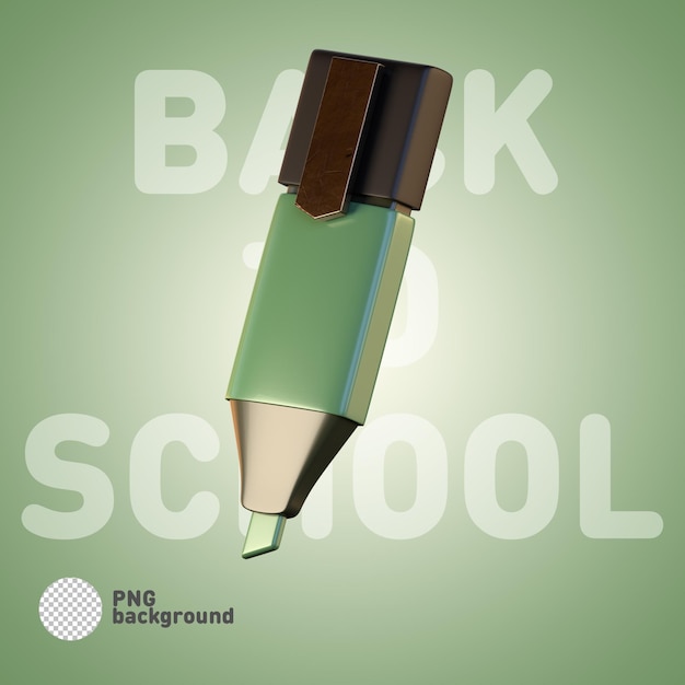 PSD psd school marker 3d icon illustration back to school concept icons