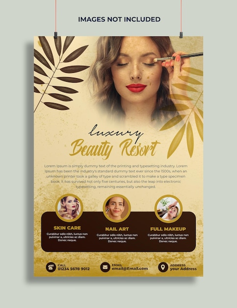 PSD psd schoonheidssalon make-up concept flyer-sjabloon