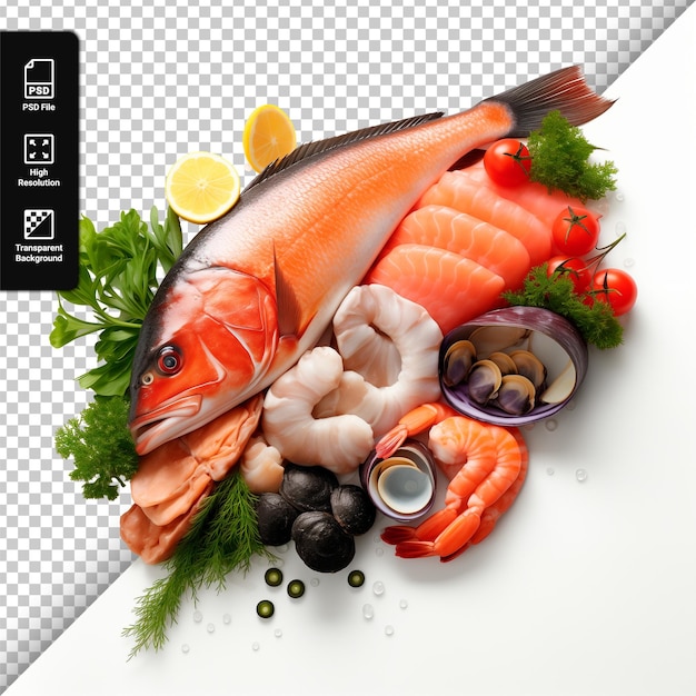 PSD psd seafood isolated on transparent background