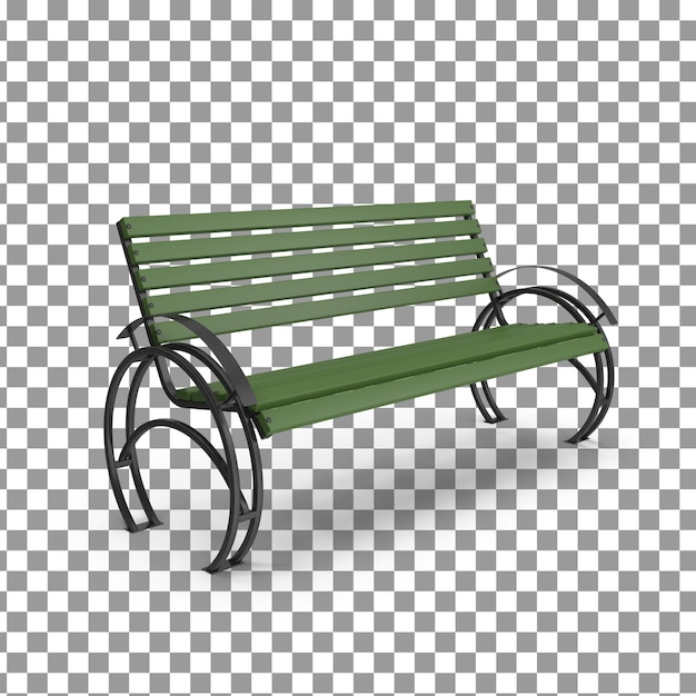 Psd seating bench on isolated and transparent background