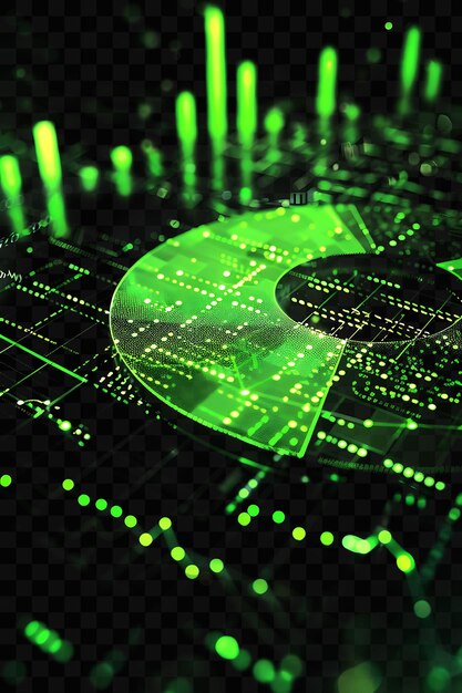 Psd-sectoranalyse van de aandelenmarkt met abstracte taartgrafiek achtergrond glowing aandelenmarkt achtergrond