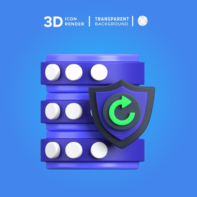 PSD illustrazione 3d di psd secure backup