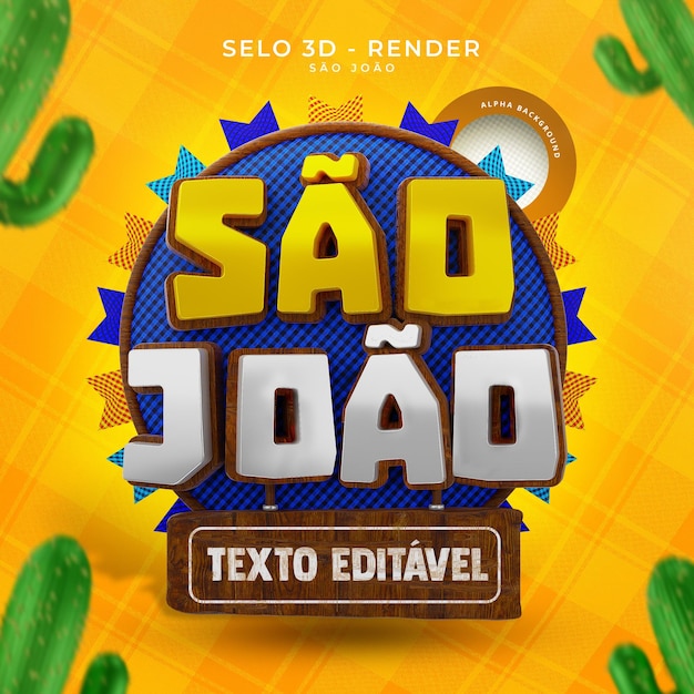 PSD psd selo 3d sao joao para composicao