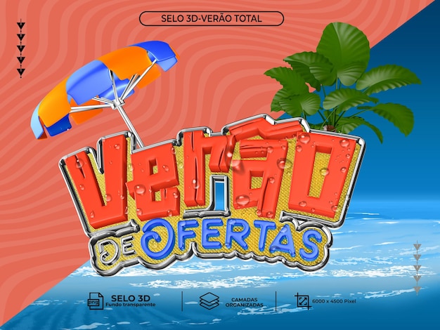 PSD Selo 3D Verao biedt vermelho