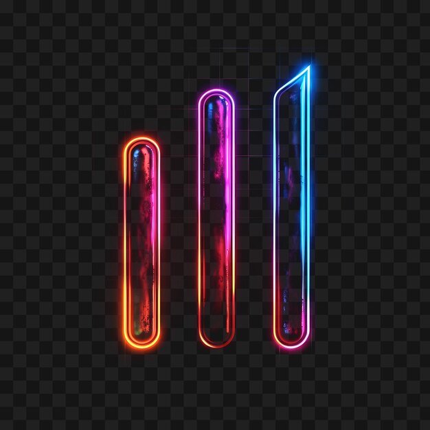 PSD psd semi transparent neon pulsating bar chart icon with hand dra web symbol glass 4096px design art