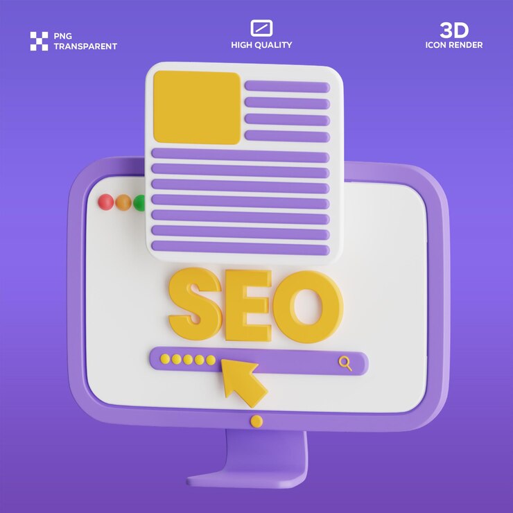 PSD psd seo 3d illustration
