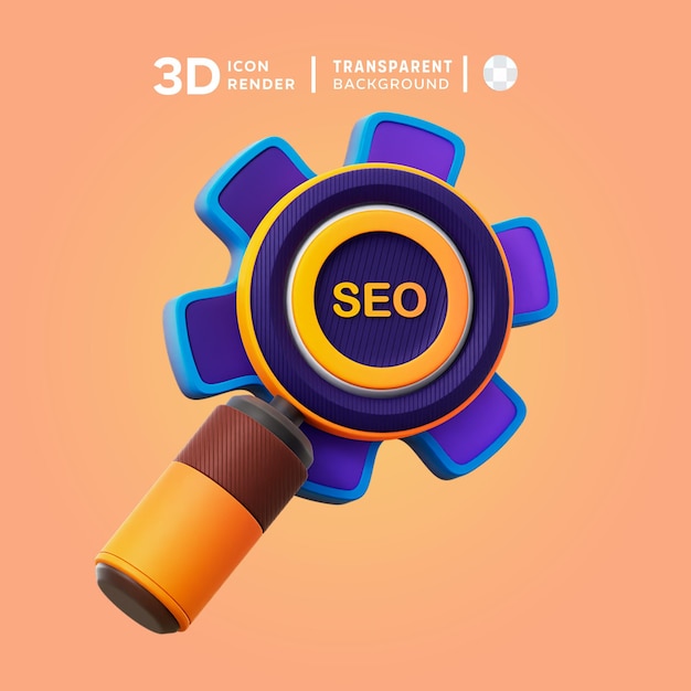 Psd seo-optimalisatie icon 3d-illustratie