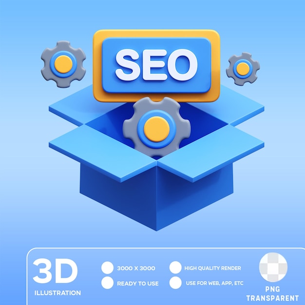 Psd seo tools 3d illustration