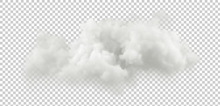 PSD 晴れた白い雲 日中 透明な背景を切り取った 3D レンダリング