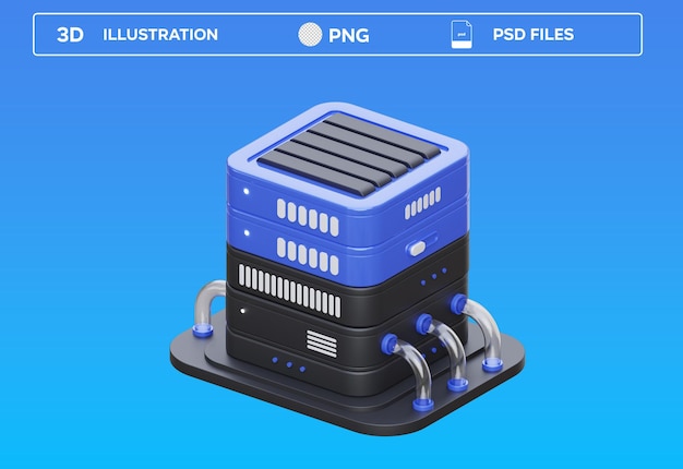 PSD Server 3D-illustratie