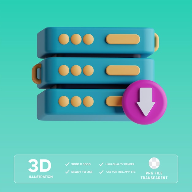 PSD-server down 3D-illustratie